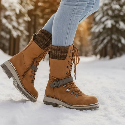 Women's Waterproof Thermal Snow Boots Orthopedic Lace-Up