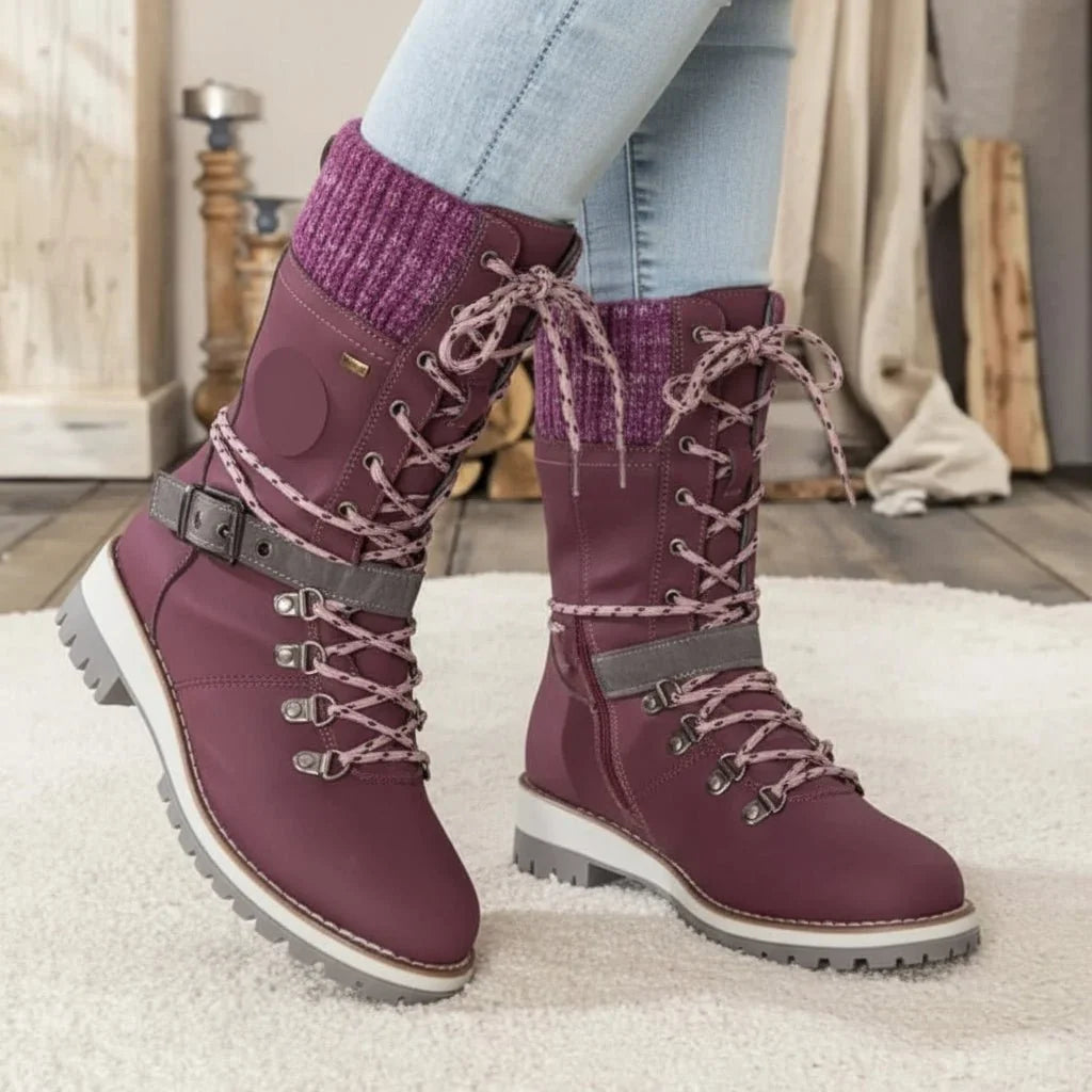 Women's Waterproof Thermal Snow Boots Orthopedic Lace-Up