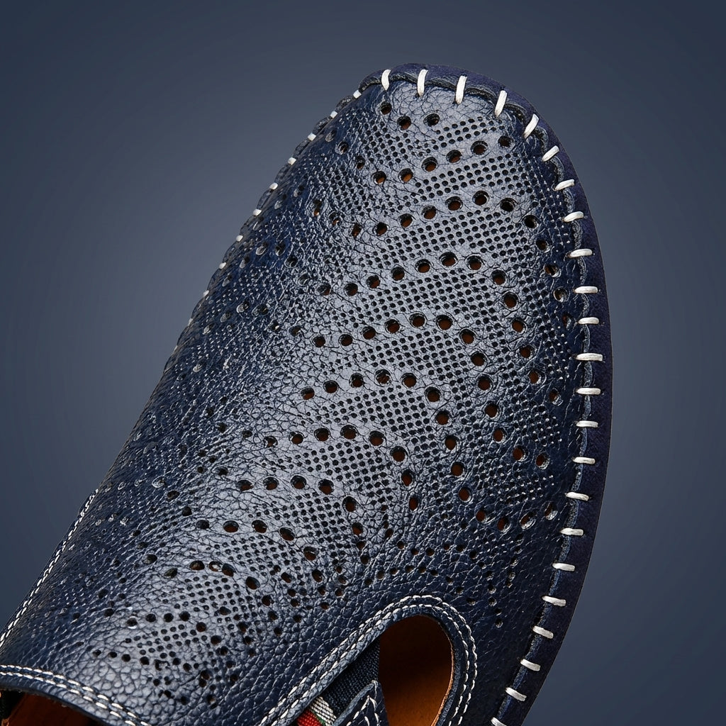 Men's Leather Sandals - Slide Summer Casual Sandals
