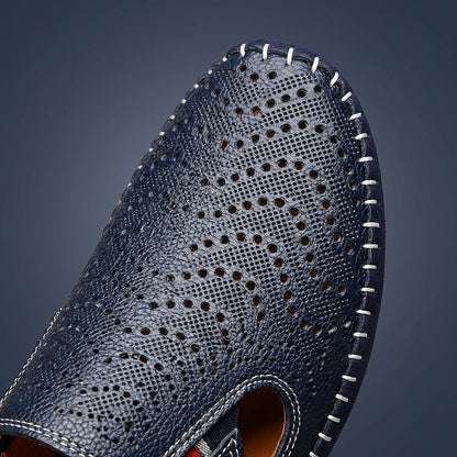 Men's Leather Sandals - Slide Summer Casual Sandals
