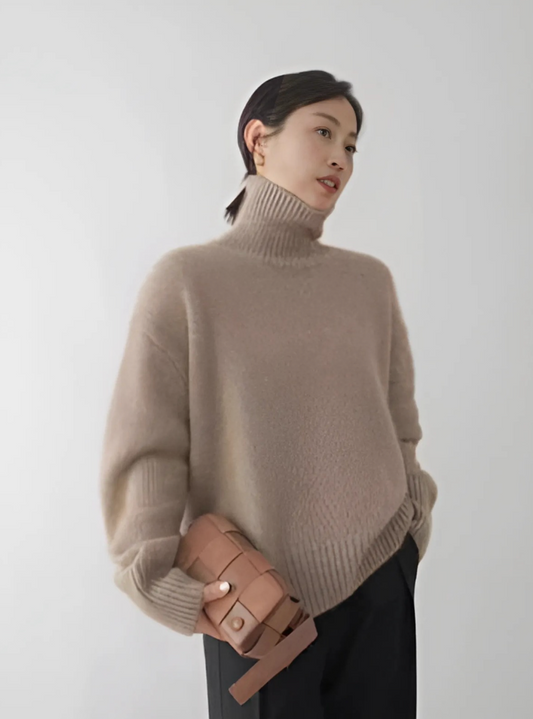 Women's Ribbed Turtleneck Sweater – Long Sleeve