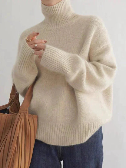 Women's Ribbed Turtleneck Sweater – Long Sleeve