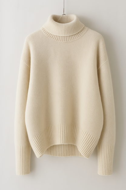 Women's Ribbed Turtleneck Sweater – Long Sleeve