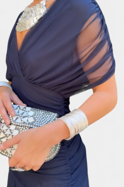 Theophila | Off-Shoulder Chiffon Wedding Guest Dress for Special Events