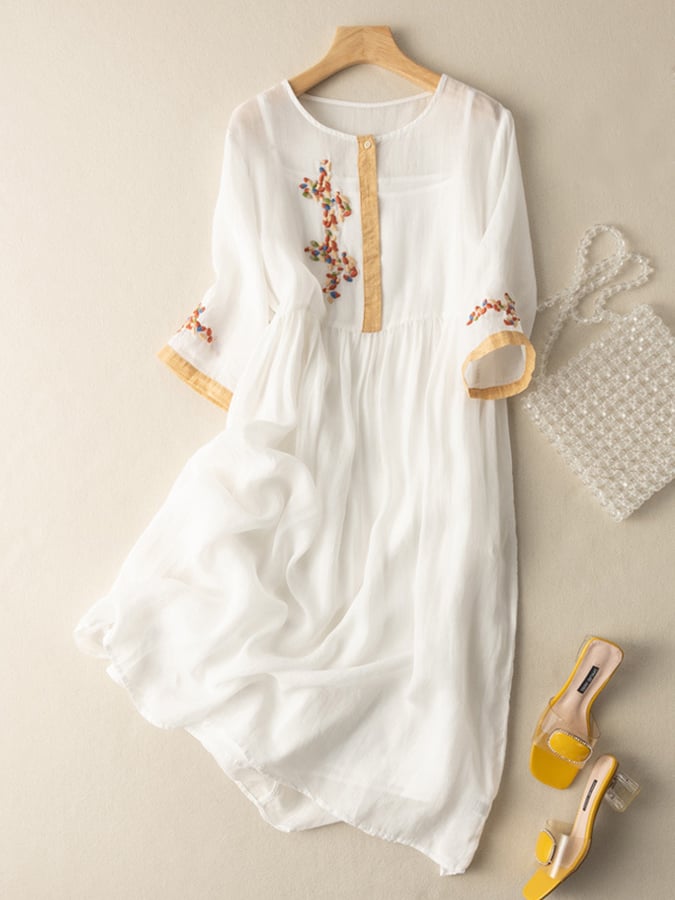 Ulrika | Women's Wedding Guest Floral Button-Front Midi Dress with Feminine Style