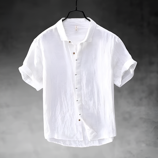 Ulysses | Men's Denim High-Waist Casual Short Sleeve Shirt with Button Front