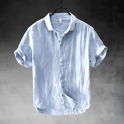 Ulysses | Men's Denim High-Waist Casual Short Sleeve Shirt with Button Front