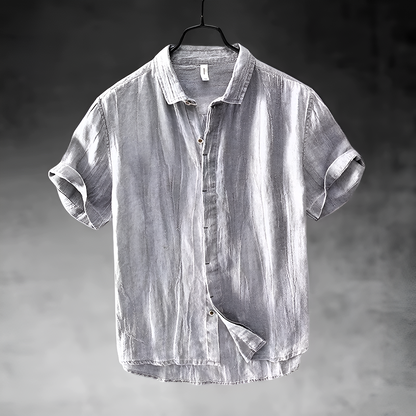 Ulysses | Men's Denim High-Waist Casual Short Sleeve Shirt with Button Front