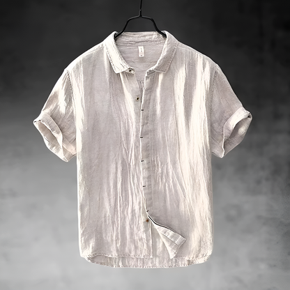 Ulysses | Men's Denim High-Waist Casual Short Sleeve Shirt with Button Front