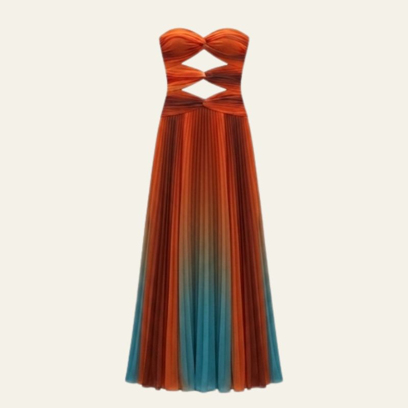Una | Women's Wedding Guest Cut-Out Ombré Maxi Dress — Formal
