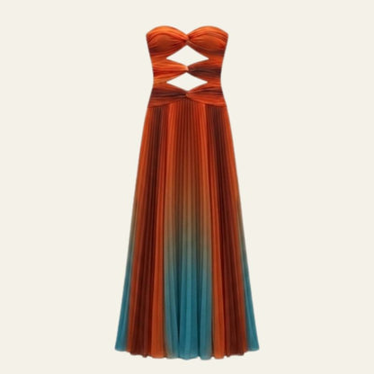 Una | Women's Wedding Guest Cut-Out Ombré Maxi Dress — Formal