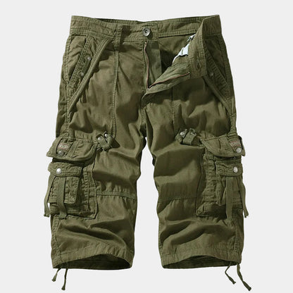 Utility Cargo Shorts with Adjustable Belt and Functional Flap Pockets