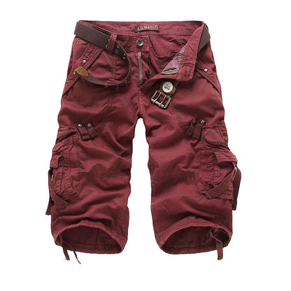 Utility Cargo Shorts with Adjustable Belt and Functional Flap Pockets