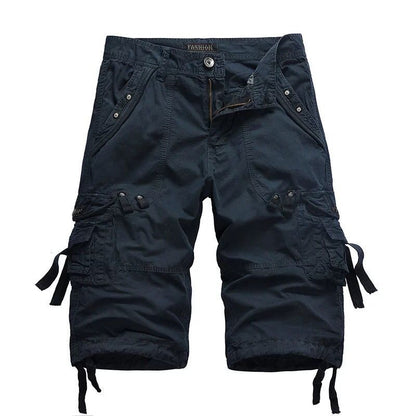 Utility Cargo Shorts with Adjustable Belt and Functional Flap Pockets