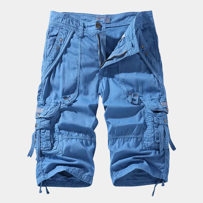 Utility Cargo Shorts with Adjustable Belt and Functional Flap Pockets
