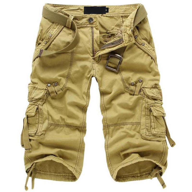 Utility Cargo Shorts with Adjustable Belt and Functional Flap Pockets