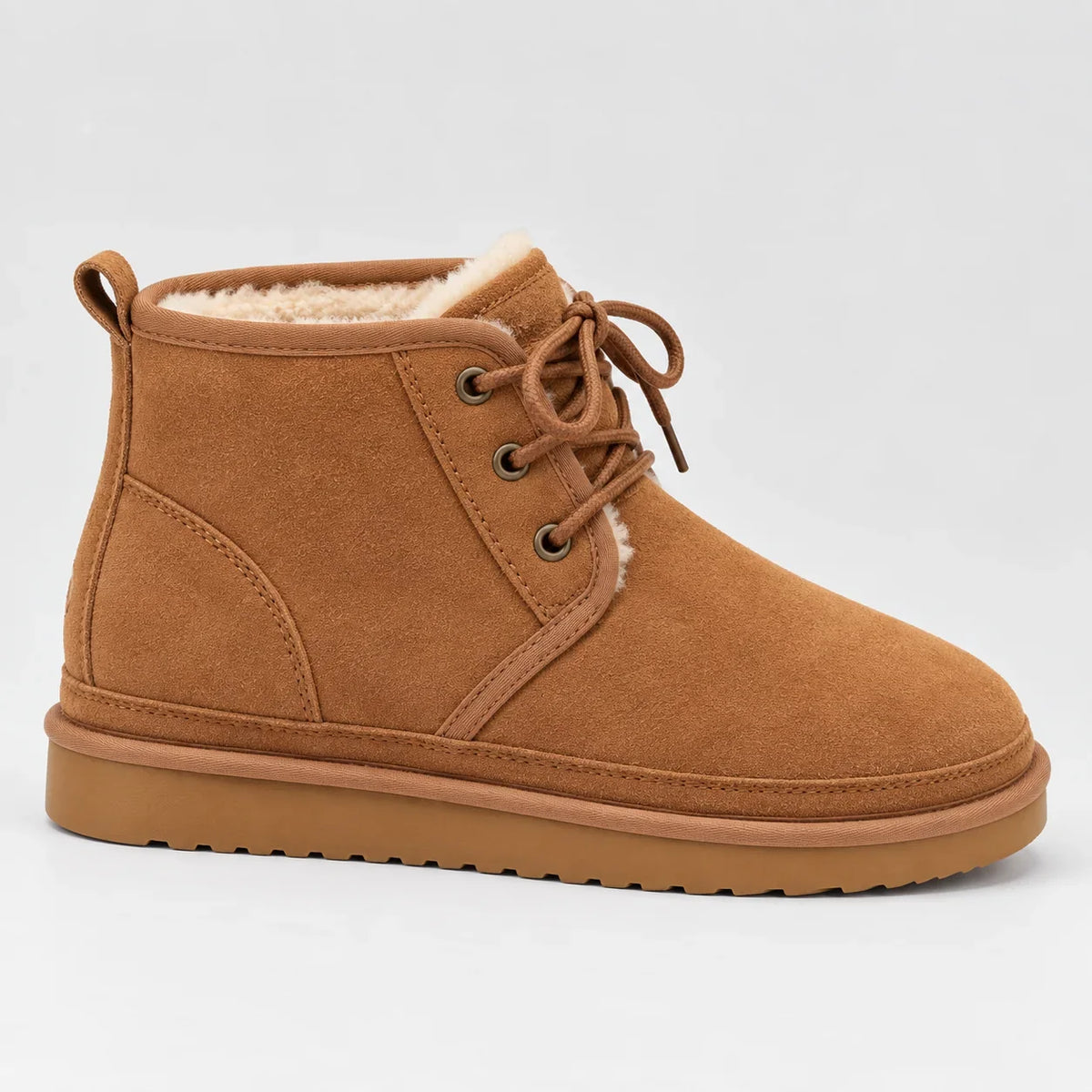Women's Faux Fur-Lined Suede-Look Lace-Up Ankle Boots