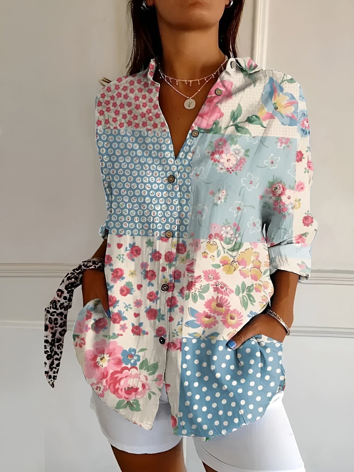 Maishie | Women's Casual Floral Blouse with Button Front Style