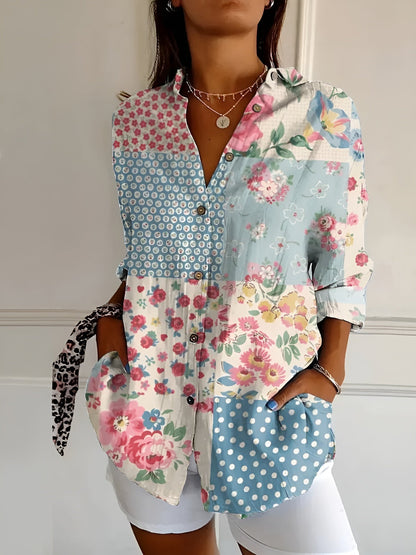 Maishie | Women's Casual Floral Blouse with Button Front Style