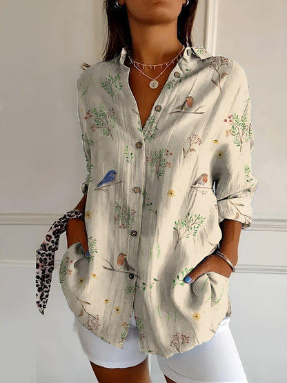 Maishie | Women's Casual Floral Blouse with Button Front Style