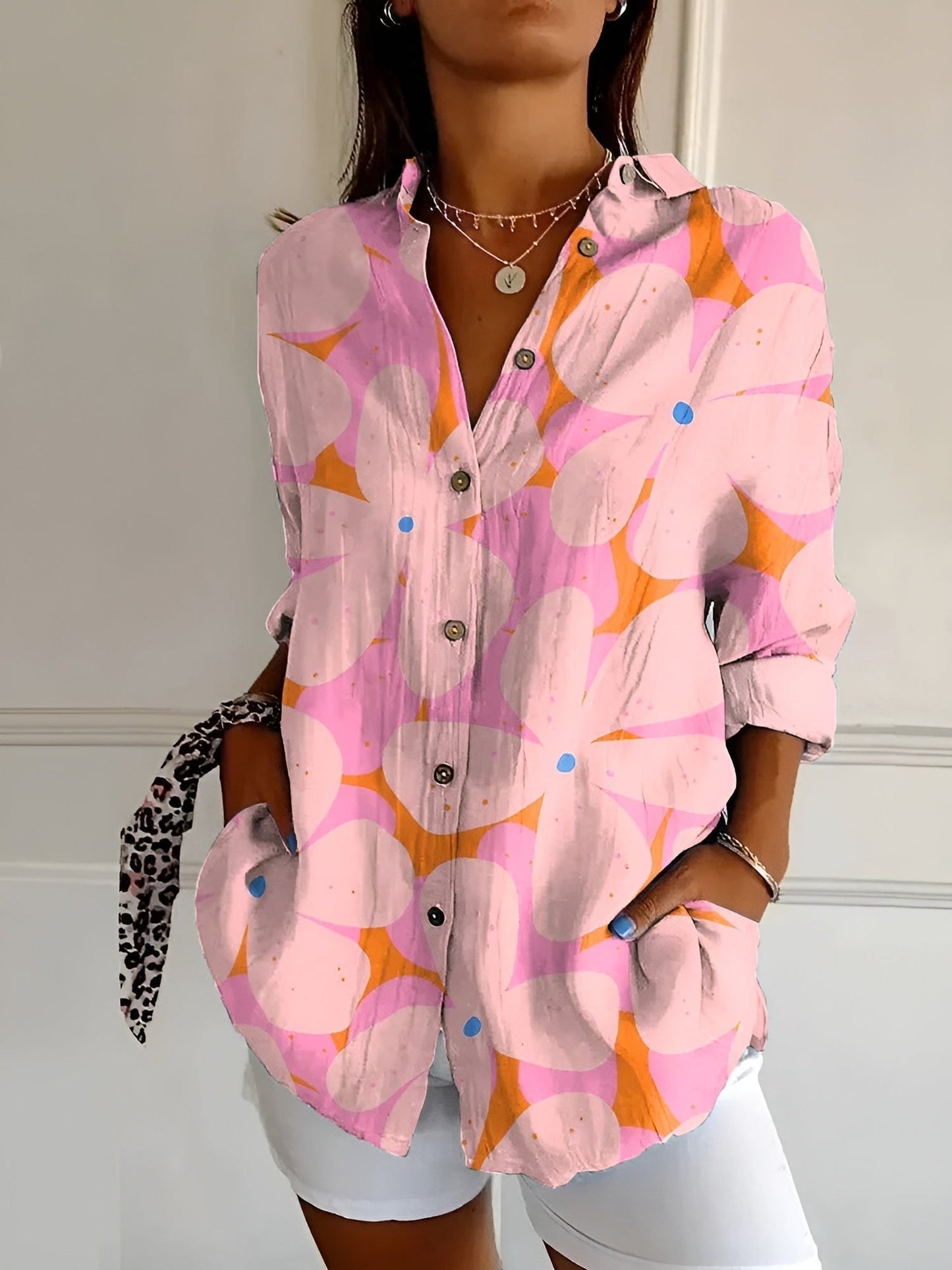 Maishie | Women's Casual Floral Blouse with Button Front Style