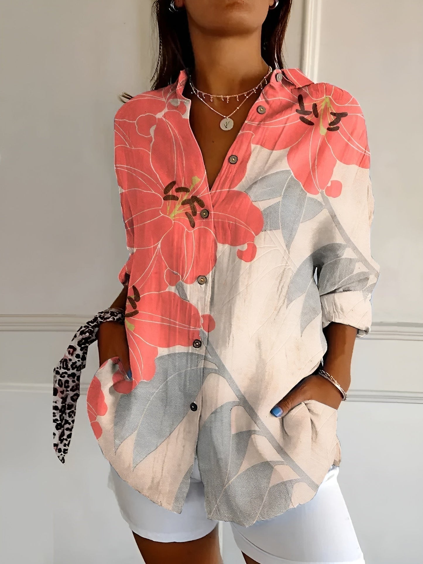 Maishie | Women's Casual Floral Blouse with Button Front Style