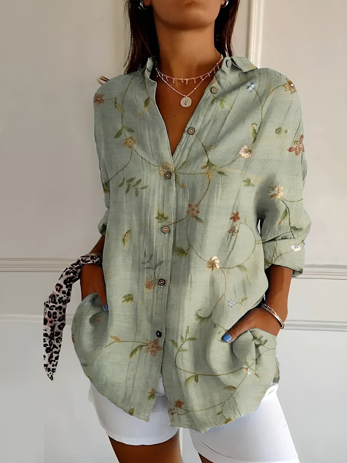 Maishie | Women's Casual Floral Blouse with Button Front Style