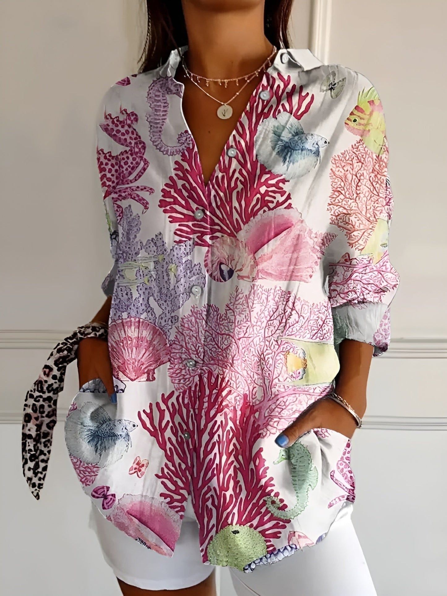 Maishie | Women's Casual Floral Blouse with Button Front Style
