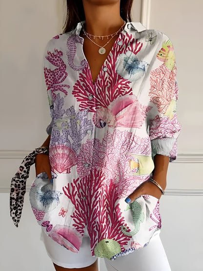 Maishie | Women's Casual Floral Blouse with Button Front Style