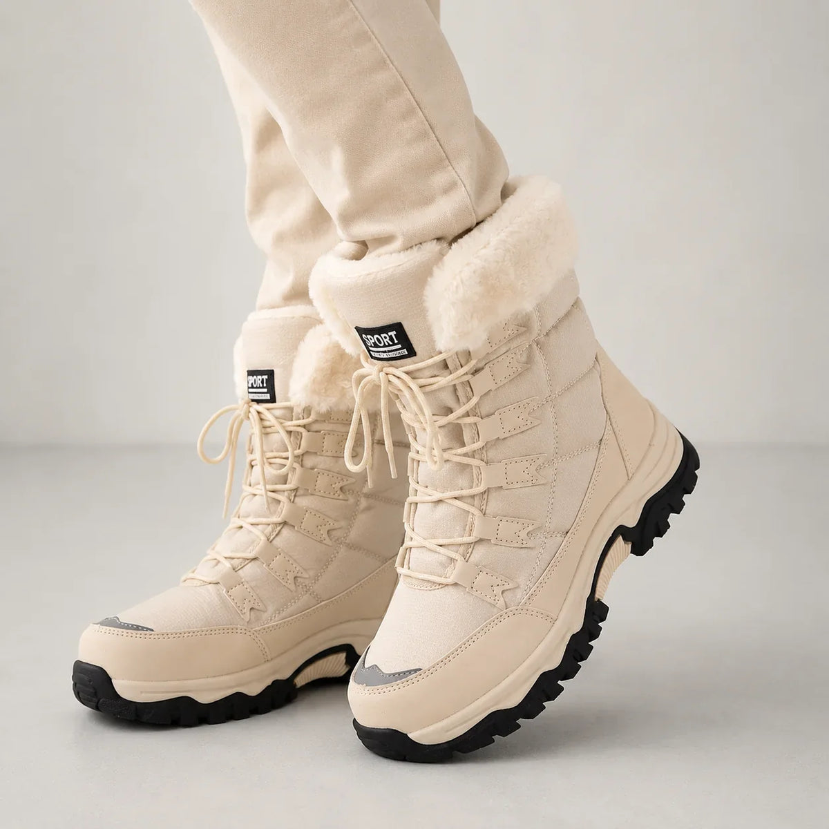 Women's Insulated Snow Boots Lace-Up Faux Fur Lining