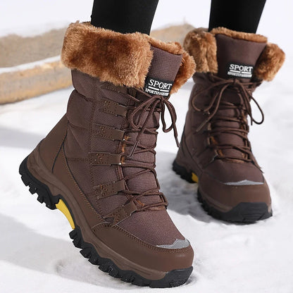 Women's Insulated Snow Boots Lace-Up Faux Fur Lining