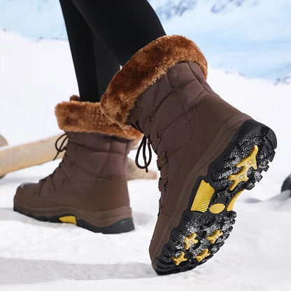 Women's Insulated Snow Boots Lace-Up Faux Fur Lining