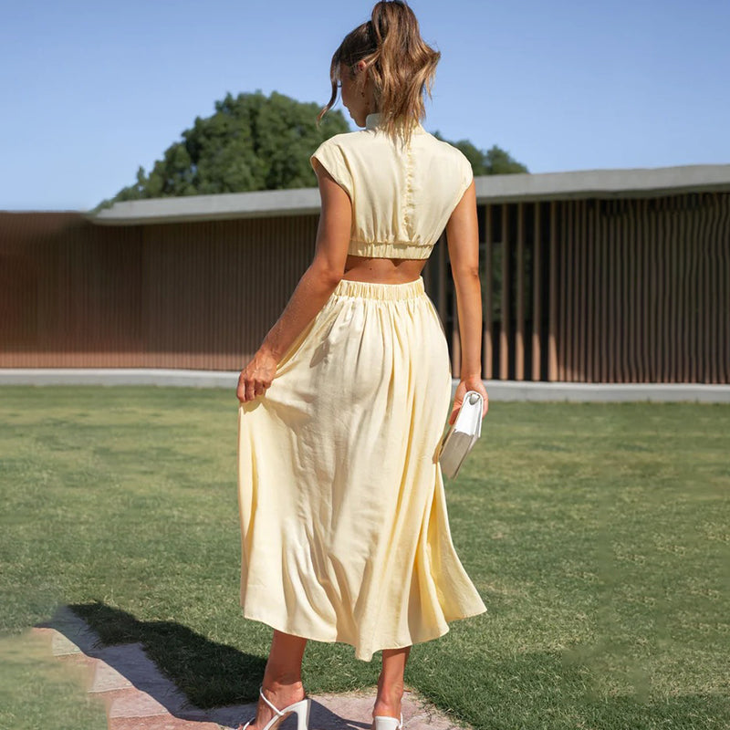 Waverie | Halter Neck Dress Women with Elegant Summer Fashion
