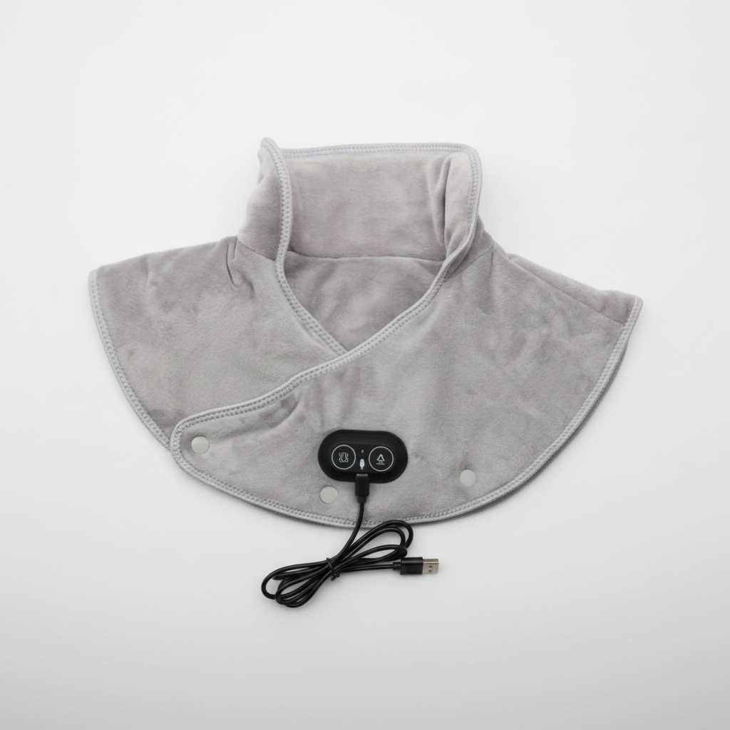 Electric Heating Pad with Vibration Massage – USB Heated Back & Neck Pad