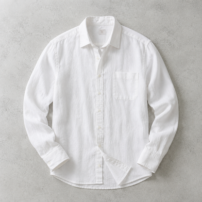 Men's Linen Shirt - Relaxed Fit Casual Summer Button Down