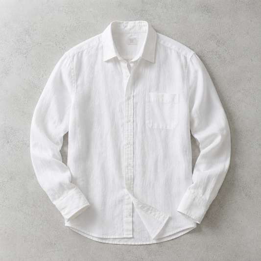 Men's Linen Shirt - Relaxed Fit Casual Summer Button Down