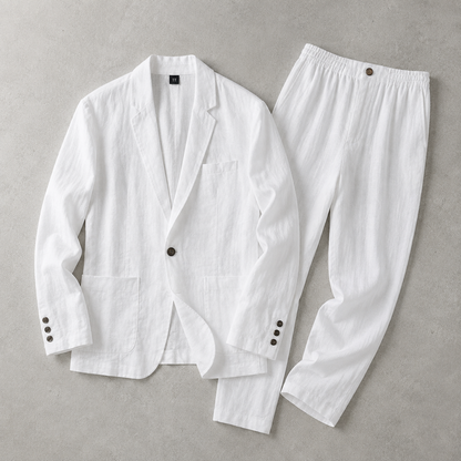 Men's Linen Suit Set - Blazer and Trousers