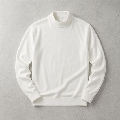 Men's Mock Neck Sweater - Knit Casual Pullover