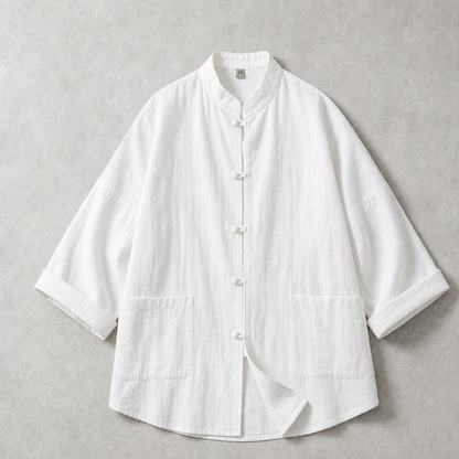 Men's Overshirt - Stand Collar Button Front Casual Shirt
