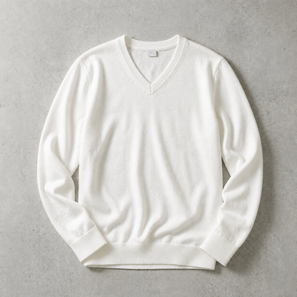 Men's V Neck Sweater - Knit Casual Pullover