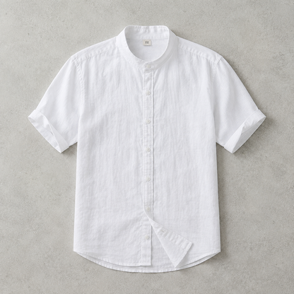 Men's Linen Shirt - Short Sleeve Casual Button Down