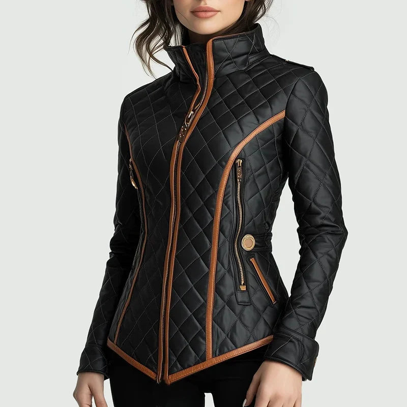Women's Black Cropped Jacket – Structured Collar Button Front