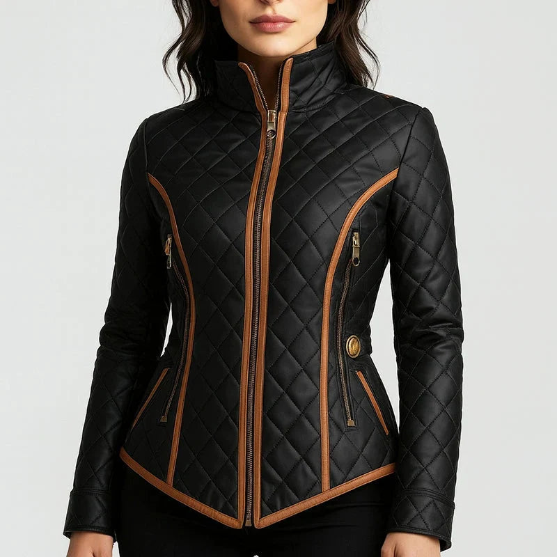 Women's Black Cropped Jacket – Structured Collar Button Front