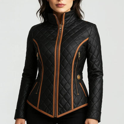 Women's Black Cropped Jacket – Structured Collar Button Front