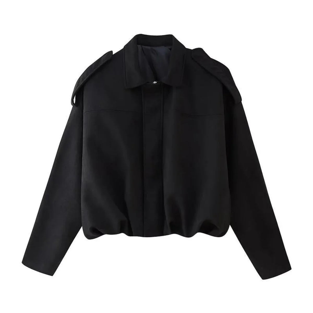 Women's Faux Suede Bomber Jacket - Oversized Zip Front