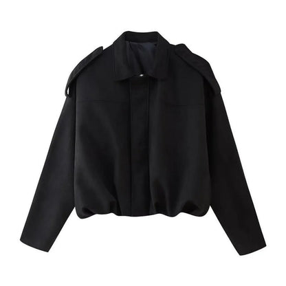 Women's Faux Suede Bomber Jacket - Oversized Zip Front