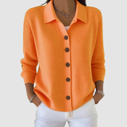 Women's Collared Cardigan Sweater – Button Front Knit