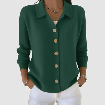 Women's Collared Cardigan Sweater – Button Front Knit
