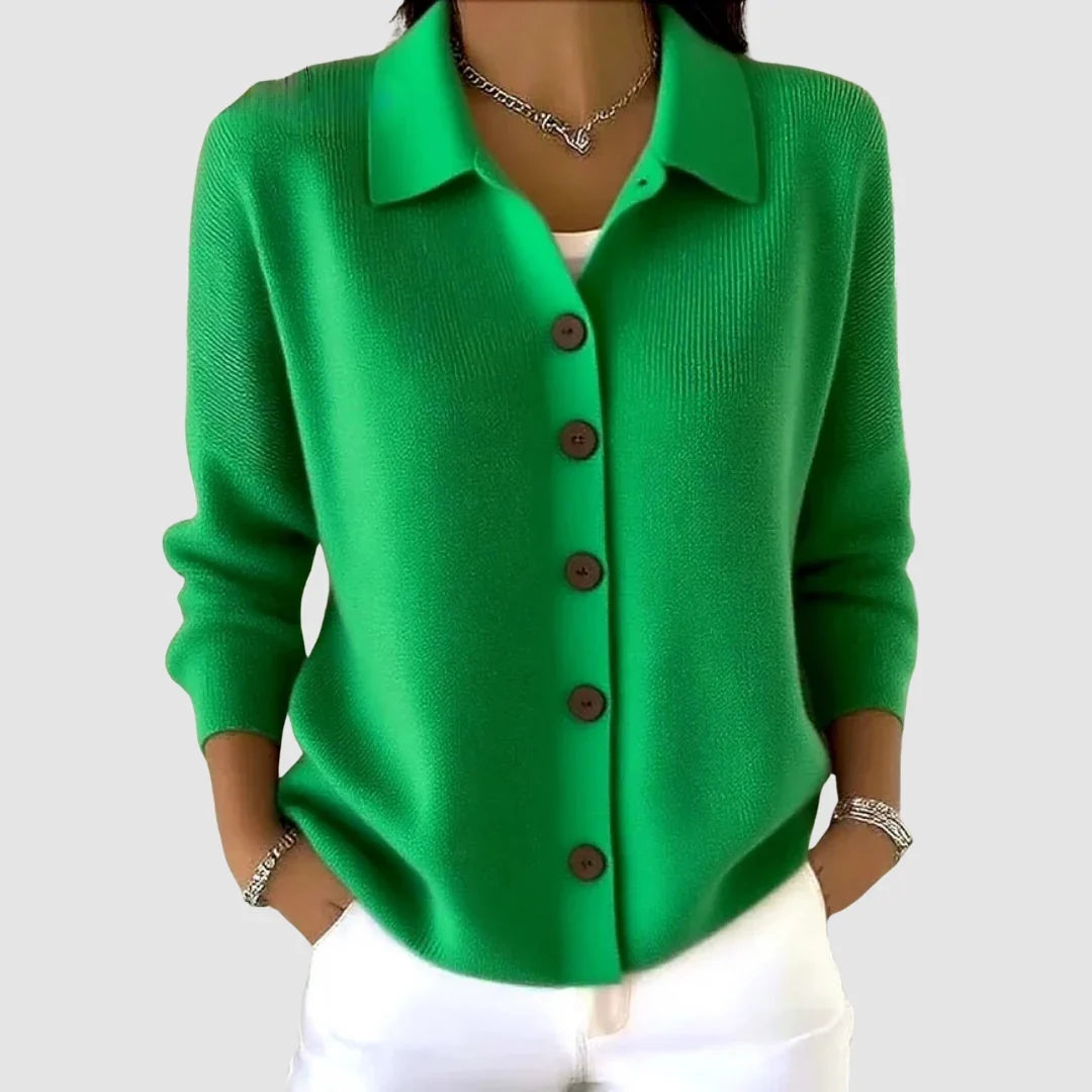 Women's Collared Cardigan Sweater – Button Front Knit