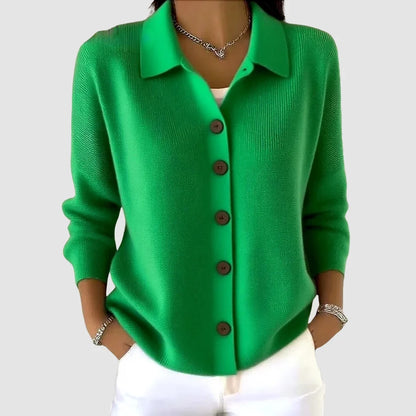 Women's Collared Cardigan Sweater – Button Front Knit